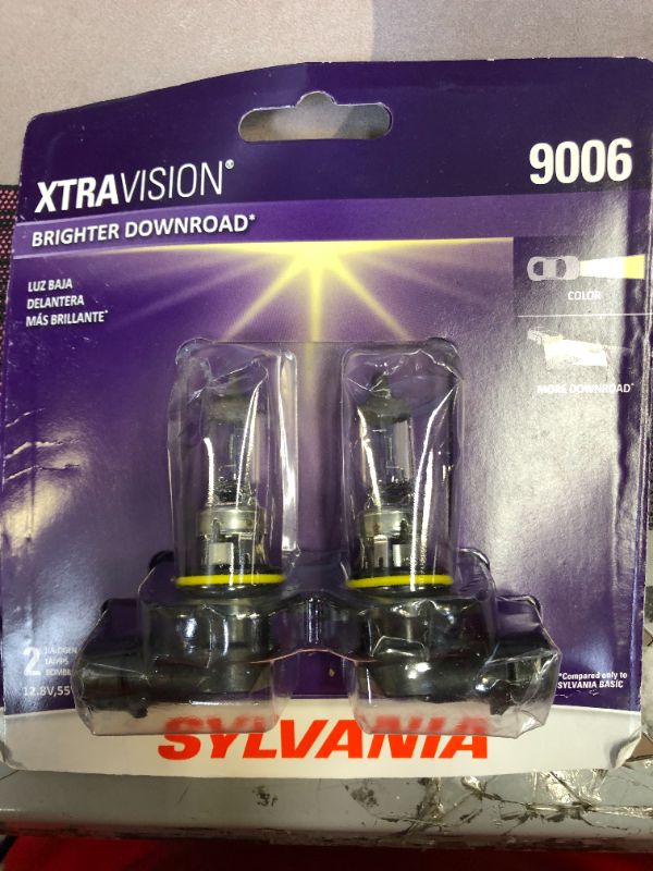 Photo 2 of SYLVANIA - 9006 XtraVision - High Performance Halogen Headlight Bulb, High Beam, Low Beam and Fog Replacement Bulb (Contains 2 Bulbs)