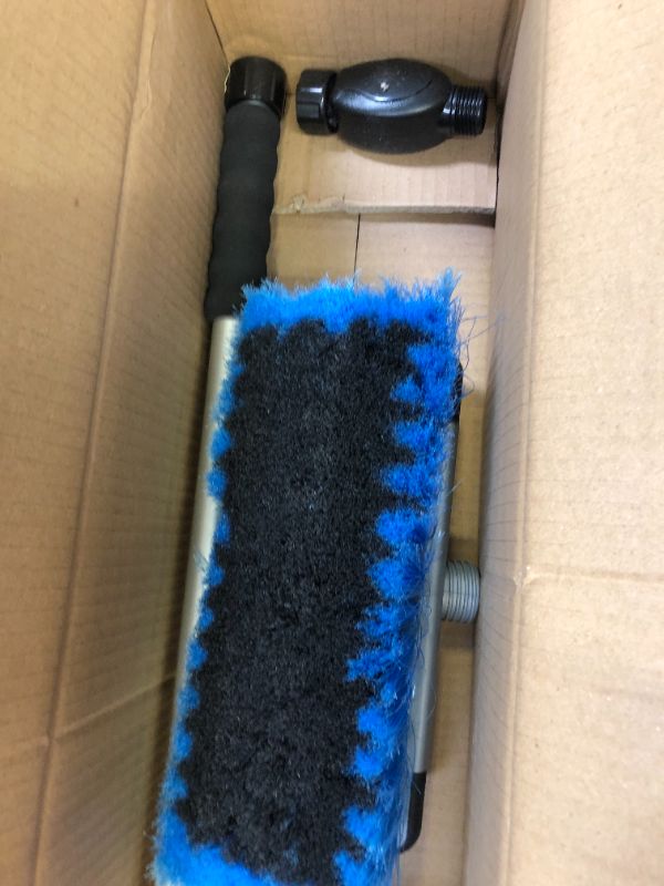 Photo 2 of Camco RV Flow-Through Wash Brush with Adjustable Handle and Integrated Squeegee (43633)
