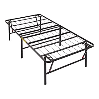 Photo 1 of Amazon Basics Foldable, 18" Black Metal Platform Bed Frame with Tool-Free Assembly, No Box Spring Needed - Twin (B07R6TND49)