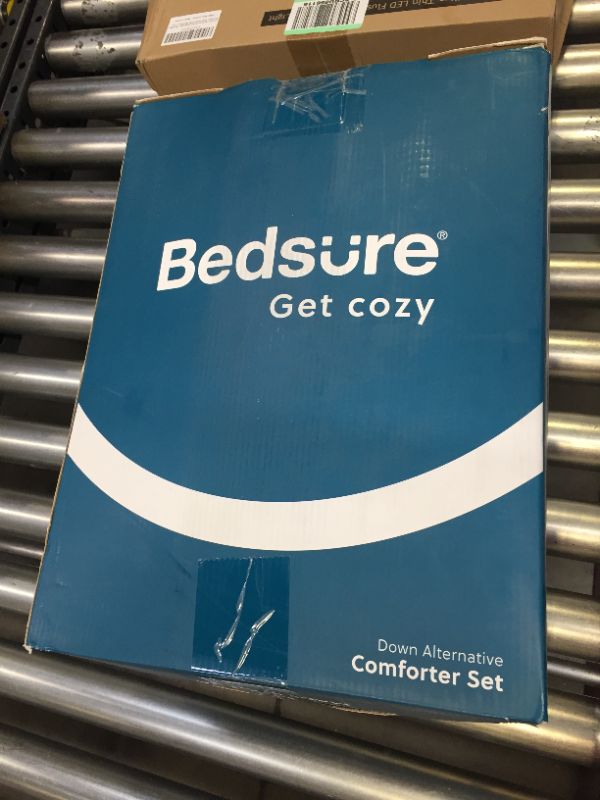 Photo 1 of Bedsure Get Cozy Down Comforter Black Marbled Look