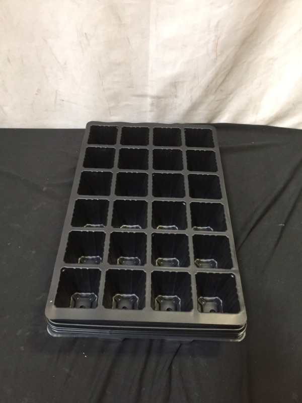 Photo 2 of 10 Pack -240 Cells -24 Grow Trays with Humidity Dome and Cell Insert - Mini Propagator for Seed Starting and Growing Healthy Plants Durable Reusable and Recyclable
