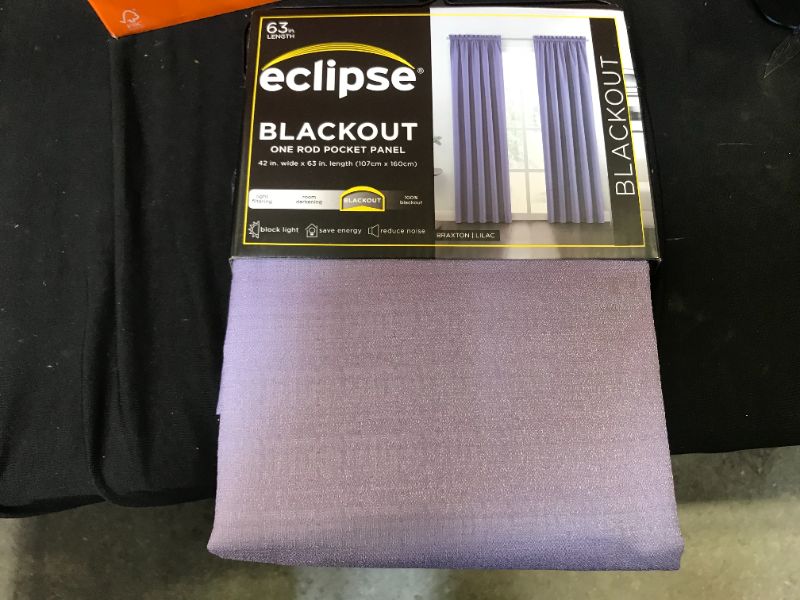 Photo 2 of 63"x42" Braxton Blackout Window Curtain Panel - Eclipse (ITEM IS DIRTY FROM EXPOSURE)