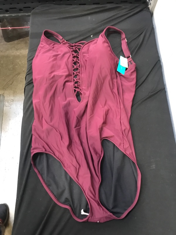 Photo 2 of Lace-Up One Piece Swimsuit. 26W