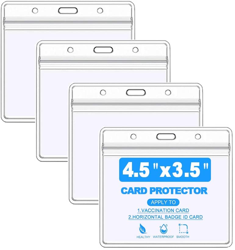 Photo 2 of 12 Pack Upgraded CDC Vaccination Card Protector 4.5 x 3.5 in, Record Card Holder, Card Covers, Plastic Sleeve with Waterproof Type Resealable Zip
