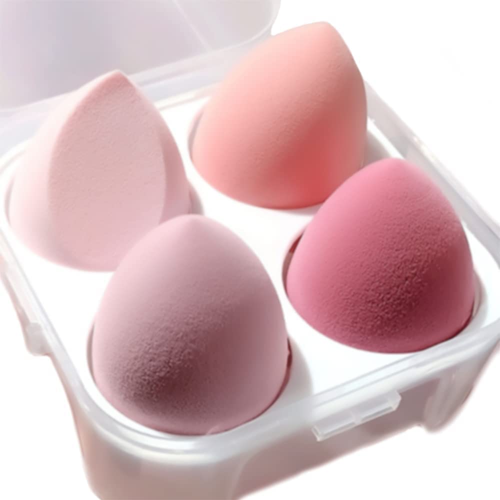 Photo 1 of 4 PACK FIFIGO Makeup Sponge Set Blender Beauty Foundation Blending Sponge, Flawless for Liquid, Cream, and Powder, Multi-colored Makeup Sponges,Dry And Wet Use 3D Beauty Egg for Make Up. 4 Pcs
