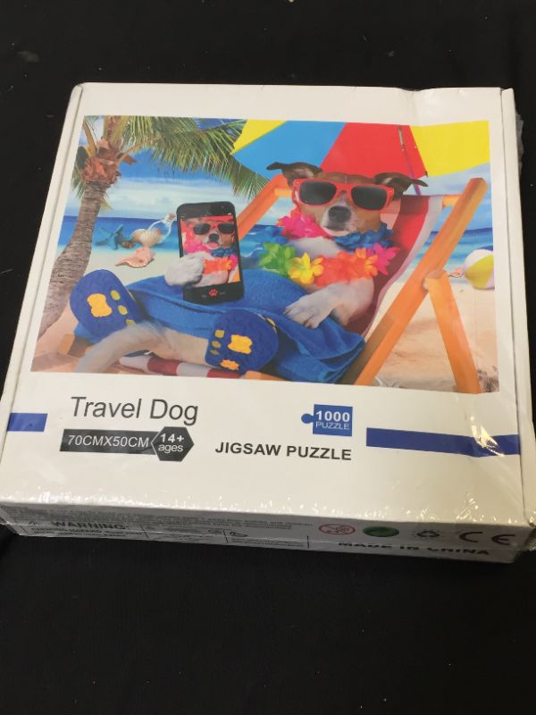 Photo 1 of 1000PC JIGSAW PUZZLE TRAVEL DOG