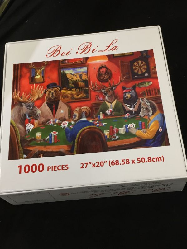 Photo 2 of Adults Jigsaw Puzzle 1000 Piece The Card Game Thicker Paper Puzzles Difficult Puzzles 27.2 x 20.1 Inch
