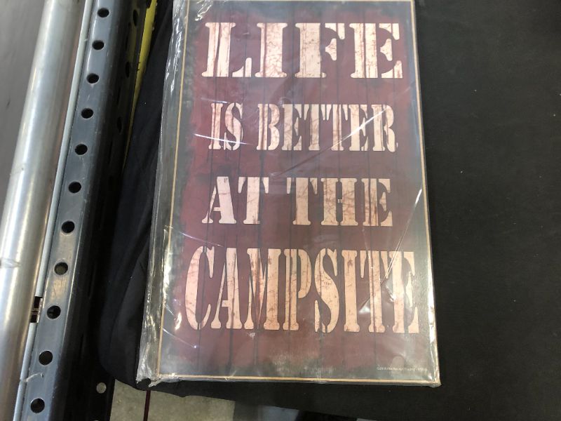 Photo 2 of Blackwater Trading Red Life is Better AtThe Campsite Rustic Cabin Sign Plaque 10"x16" 2 pack 