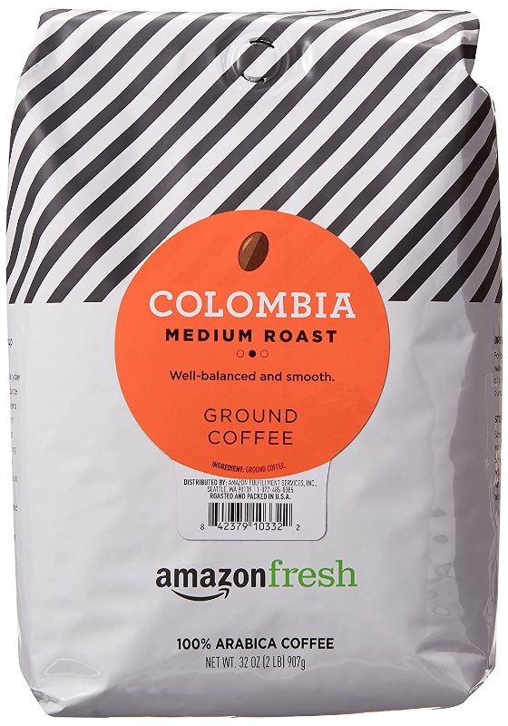 Photo 1 of AmazonFresh Colombia Ground Coffee, Medium Roast, 32 Ounce expires 19/Aug/2022
