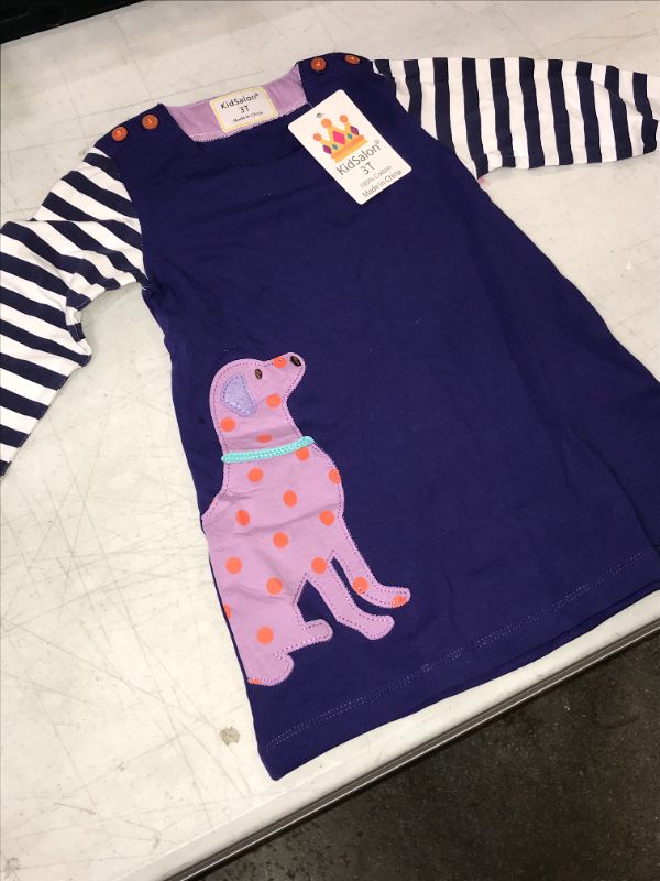 Photo 1 of KIDSALON LONG SLEEVE STRIPE DRESS 3T PURPLE