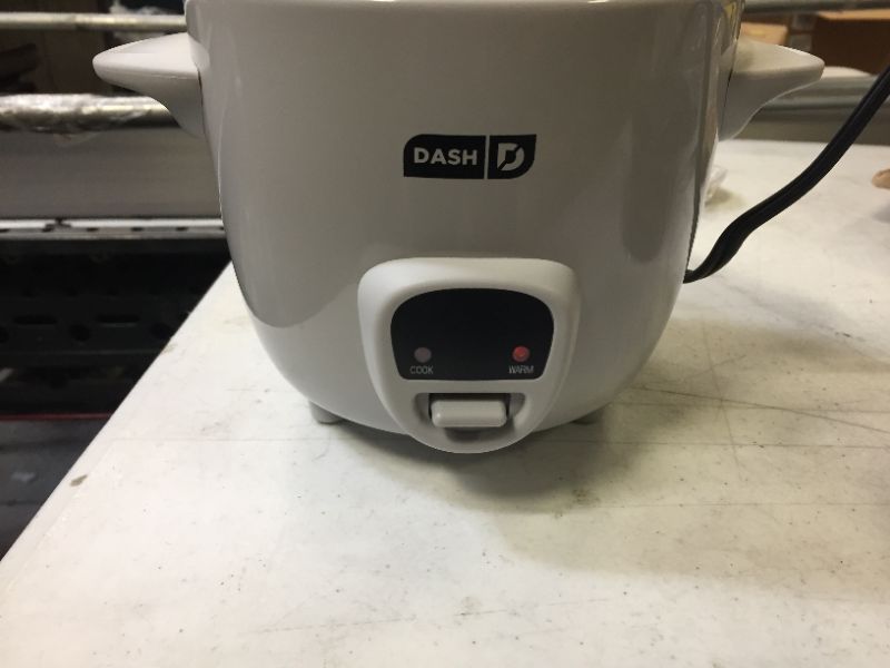 Photo 2 of Dash DRCM200RMGY04 Mini Rice Cooker Steamer with Removable Nonstick Pot, Keep Warm Function & Recipe Guide, Light Grey
