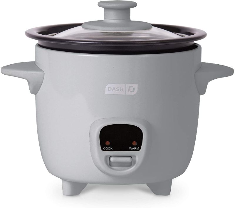 Photo 1 of Dash DRCM200RMGY04 Mini Rice Cooker Steamer with Removable Nonstick Pot, Keep Warm Function & Recipe Guide, Light Grey
