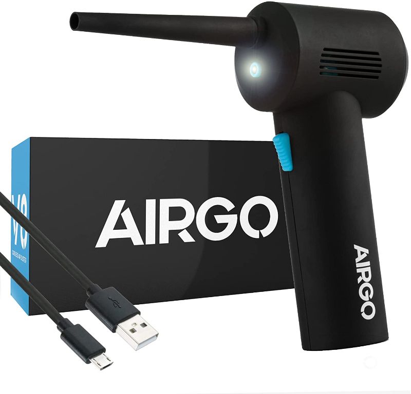 Photo 1 of IT Dusters AIRGO Mini Air Duster Cleaner for PC, Laptop, Console, Electronics and Home Cleaning, Cordless and Rechargeable, An Environmental Alternative to Spray Air Can Duster Keyboard Cleaner, Black
