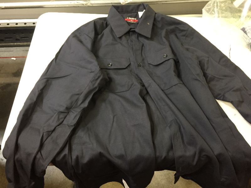 Photo 2 of Bulwark Shirts: Men's SEW2 NV Flame-Resistant Navy Blue Long Sleeve Work Shirt L
