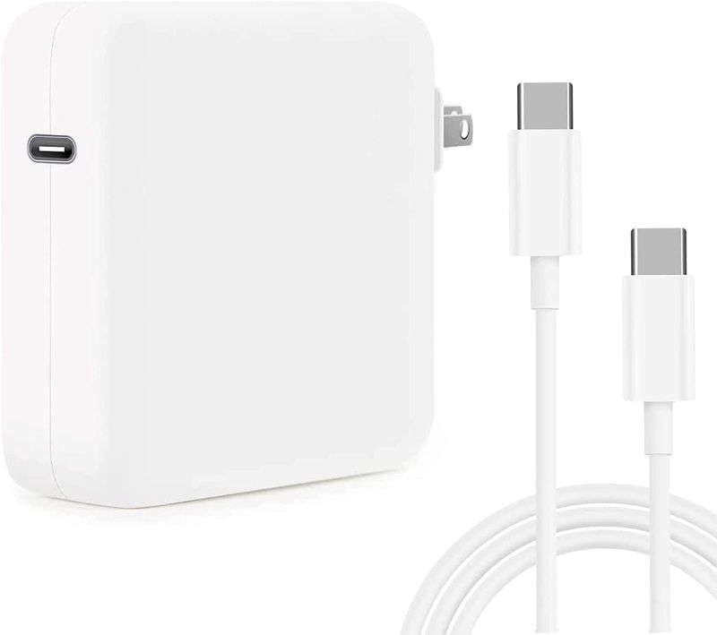 Photo 1 of 100W USB C Charger Power Adapter Compatible with MacBook Pro 16/15/13inch, MacBook air 13inch, iPad Pro 2021/2020/2019/2018, Included 7.2ft USB C to C Charge Cable
