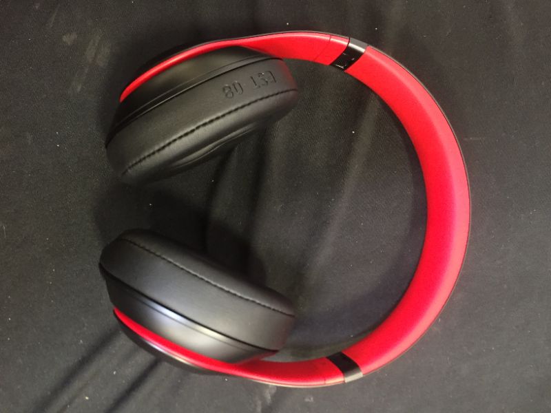 Photo 2 of Beats Studio3 Wireless Noise Cancelling Over-Ear Headphones - Apple W1 Headphone Chip, Class 1 Bluetooth, 22 Hours of Listening Time, Built-in Microphone - Defiant Black-Red (Latest Model)
