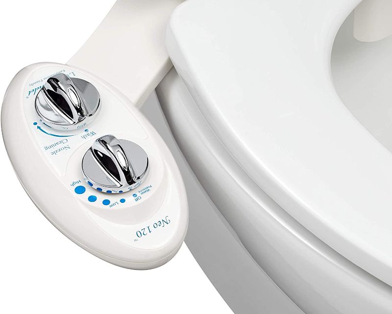 Photo 1 of LUXE Bidet Neo 120 - Self Cleaning Nozzle - Fresh Water Non-Electric Mechanical Bidet Toilet Attachment (white and white)
