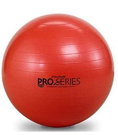 Photo 1 of TheraBand Exercise Ball, Professional Series Stability Ball with 55 cm Diameter for Athletes 5'1" to 5'6" Tall, Slow Deflate Fitness Ball for Improved Posture, Balance, Yoga, Pilates, Core, Red
