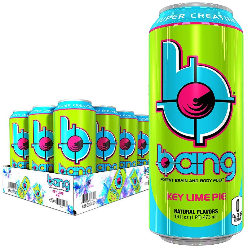 Photo 2 of Bang Energy Drink, Key Lime, 0 Calories, Sugar Free with Super Creatine, 16 Fl Oz (Pack of 12)
BEST BY 04/07/22