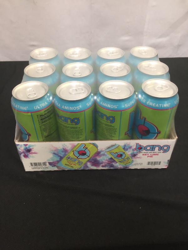 Photo 1 of Bang Energy Drink, Key Lime, 0 Calories, Sugar Free with Super Creatine, 16 Fl Oz (Pack of 12)
BEST BY 04/07/22