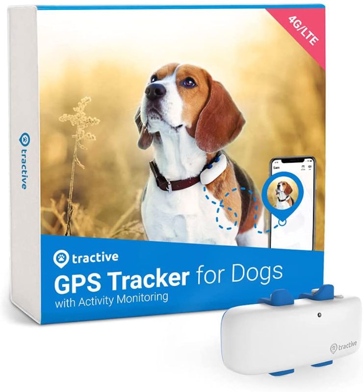 Photo 1 of Tractive Waterproof GPS Dog Tracker - Location & Activity, Unlimited Range & Works with Any Collar (White - Newest Model)
