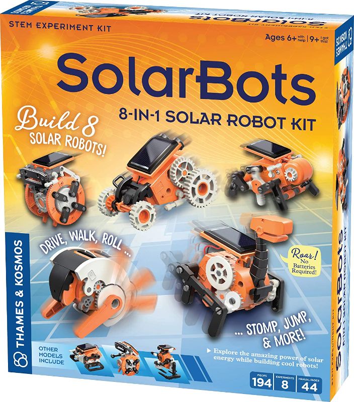 Photo 1 of Thames & Kosmos SolarBots: 8-in-1 Solar Robot STEM Experiment Kit | Build 8 Cool Solar-Powered Robots in Minutes | No Batteries Required | Learn About Solar Energy & Technology | Solar Panel Included
