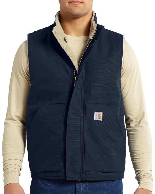 Photo 1 of Carhartt Men's Flame-Resistant Mock-Neck Sherpa-Lined Vest
