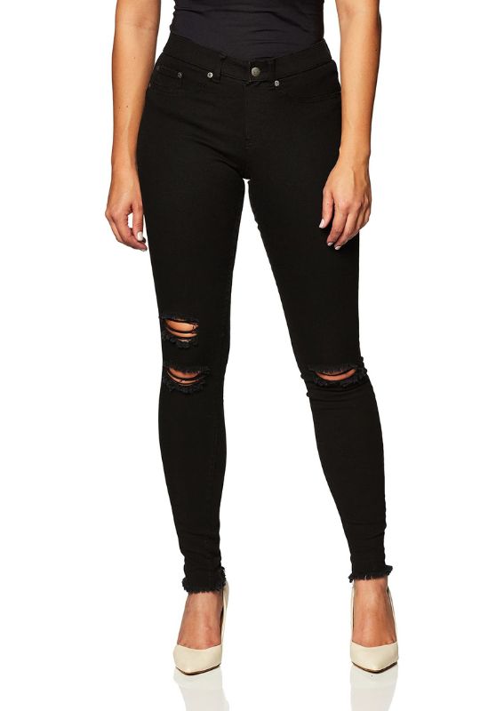 Photo 1 of Hue Women's Ripped Knee Denim Leggings SMALL
