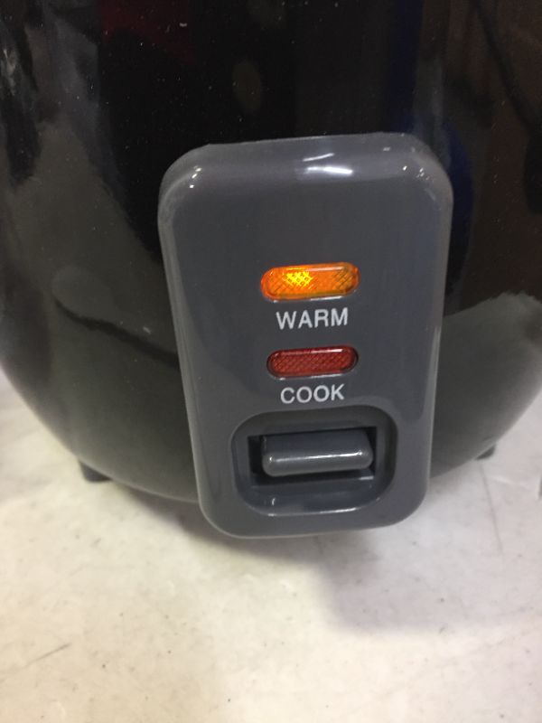 Photo 1 of 6-Cup Black Rice Cooker with Removable Steam Tray