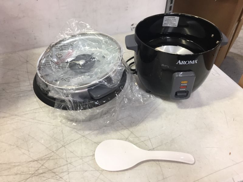 Photo 1 of 6-Cup Black Rice Cooker with Removable Steam Tray
