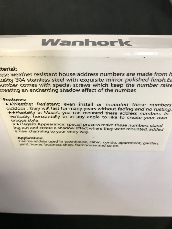 Photo 2 of **WAS FACTORY SEALED BUT OPENED FOR LIVE PHOTO-**** WOWSER Design 8 "inch House Number 304 Mirror Stainless Steel floating Home Address Number plate, suitable for Indoor and Outdoor Building surface/Garden/Mailbox/Office/Business(Number-9)
