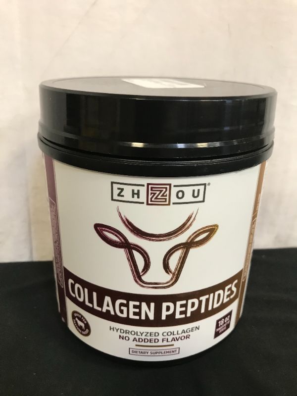 Photo 2 of Zhou Collagen Peptides Hydrolyzed Protein Powder – Grass Fed, Pasture Raised, Unflavored, Hormone-Free, Non-GMO,18 Ounce exp 07/2024
