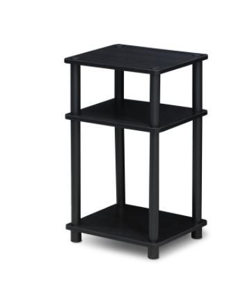Photo 1 of Furinno Just 3-Tier Turn-N-Tube End Table, Americano/Black
