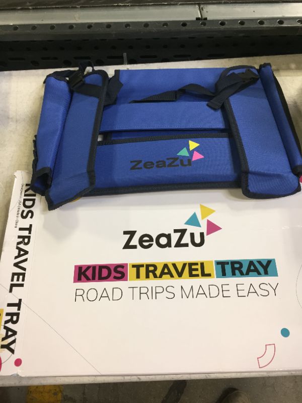 Photo 2 of ZeaZu Kids Foldable Storage Organizer Desk 2021 Travel Tray - blue
