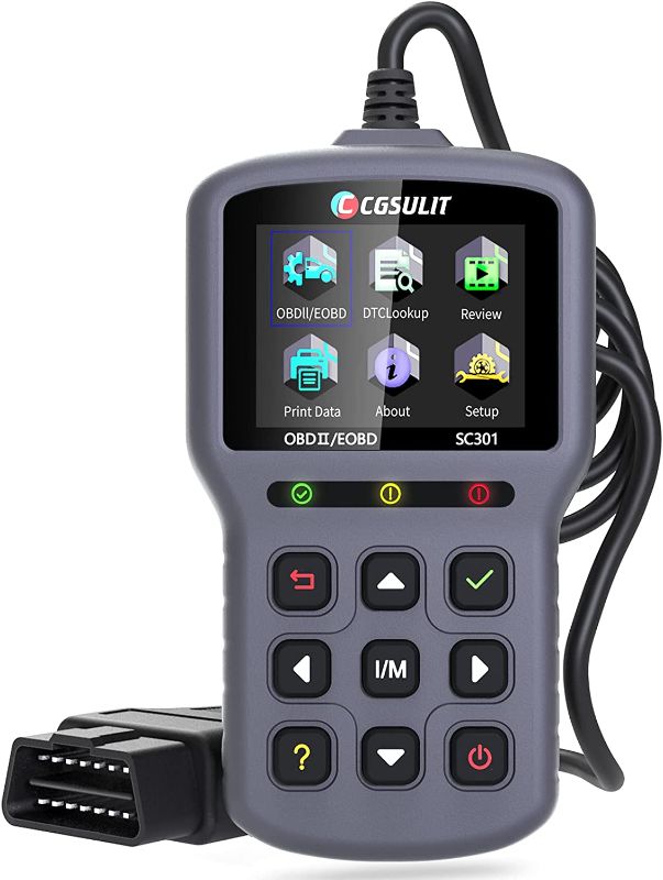 Photo 1 of CGSULIT OBD2 Scanner Car Code Reader, SC301 OBDII Diagnostic Scan Tool for Vehicles Check Engine Light, Emission Analyzer, O2 Sensor Test, Smog Check, Car Health Monitor and Repair Tool, Grey
