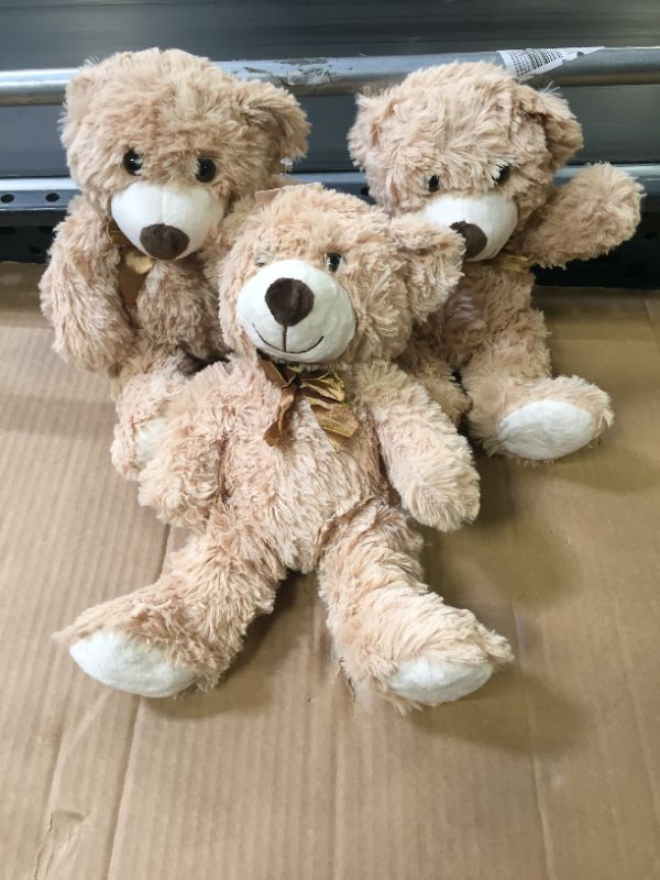 Photo 2 of Toys Studio 3-Pack Teddy Bear, 3 Tan Cute Plush Stuffed Animals, 13.8 Inch Teddy Bears for Kids Boys Girls
