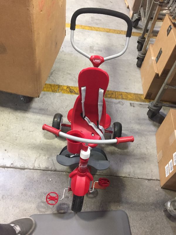 Photo 2 of Radio Flyer 4-in-1 Stroll 'N Trike, Red Toddler Tricycle for Ages 1 Year -5 Years, 19.88" x 35.04" x 40.75"
