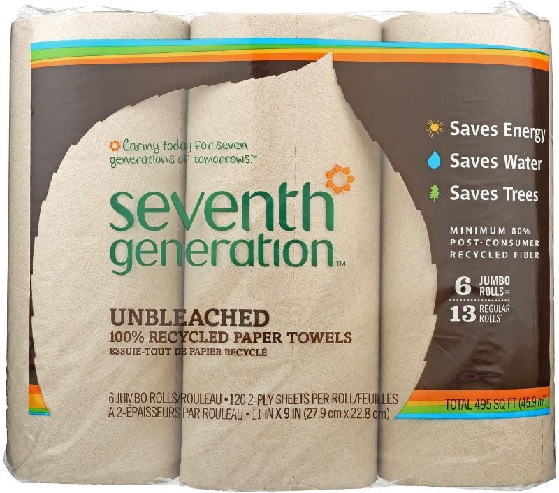 Photo 1 of Seventh Generation Jumbo Unbleached Recycled Paper Towel - 6 Rolls per Pack - 4 Packs per case.4
