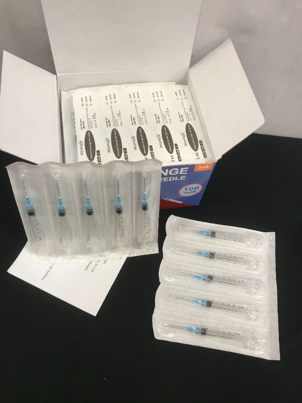 Photo 2 of 100pack Brandzig 3ml Syringe with Needle - 23G, 1" Needle 2026-04-30

