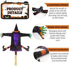 Photo 1 of ashing Witch into Trees Hanging Halloween Decoration Outdoor Garden 45"