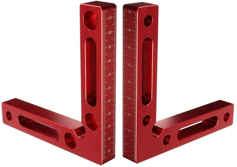 Photo 1 of 90 Degree Positioning Squares Aluminum Alloy 4.7" x 4.7"(12x12cm) Right Angle Clamps Woodworking Carpenter Tool Corner Clamping Square for Picture Frame Box Cabinets Drawers (New style)
