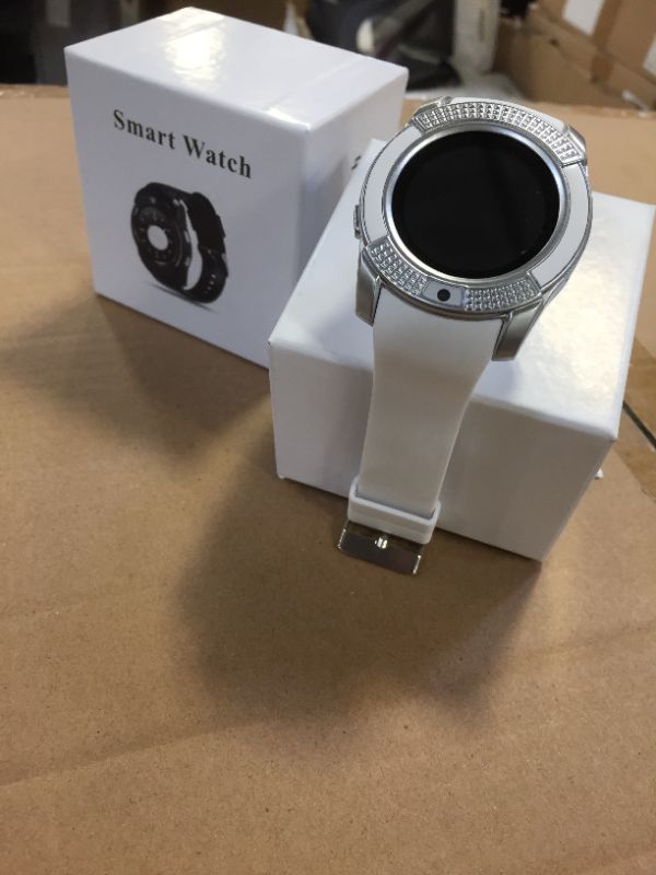 Photo 1 of 1065-V8-WHITE Model Smart Watch includes USB charging cable 