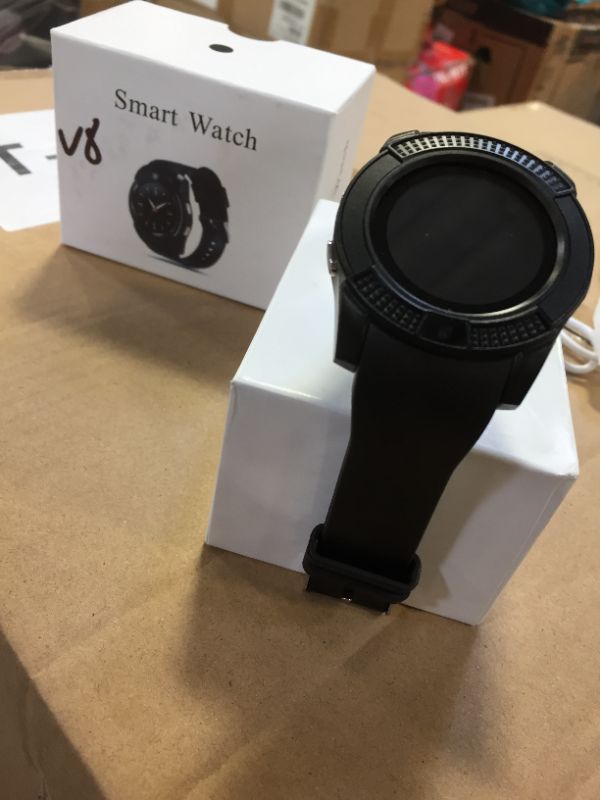 Photo 1 of 1065-V8-BLACK Model Smart Watch includes USB charging cable 