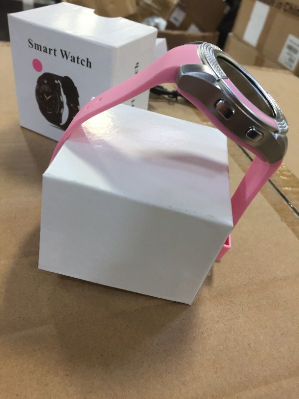 Photo 2 of 1065-V8-PINK Model Smart Watch includes USB charging cable