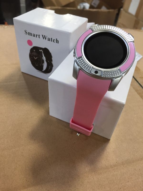 Photo 1 of 1065-V8-PINK Model Smart Watch includes USB charging cable