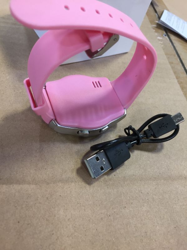 Photo 3 of 1065-V8-PINK Model Smart Watch includes USB charging cable