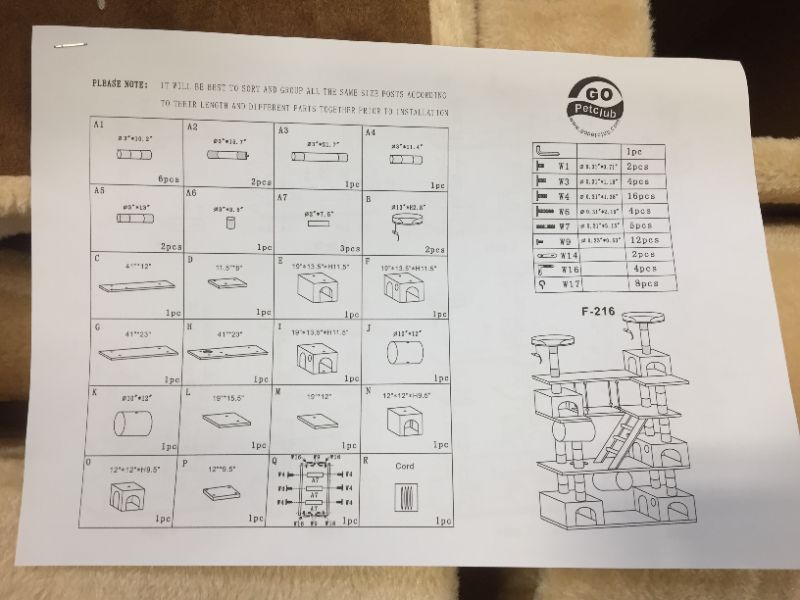 Photo 4 of (B of B Box 1/2 of the whole set) Go Pet Club Huge 87" Tall Cat Tree House Climber Furniture with Swing
