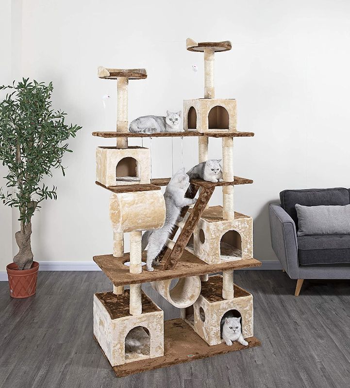 Photo 1 of (B of B Box 1/2 of the whole set) Go Pet Club Huge 87" Tall Cat Tree House Climber Furniture with Swing
