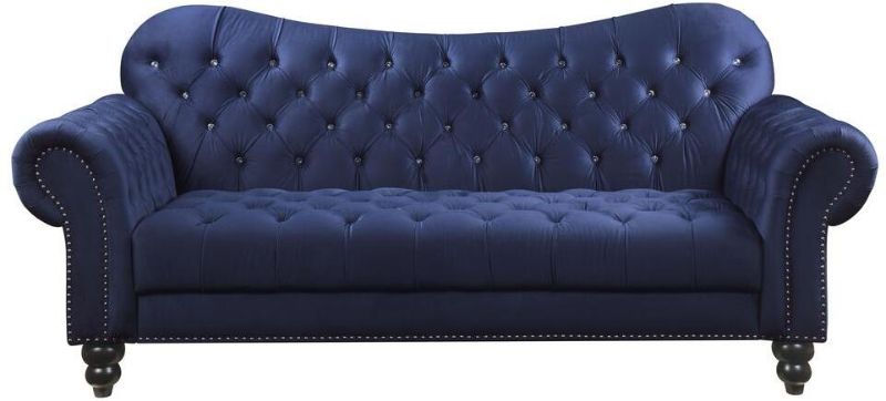 Photo 1 of BOX 1 OF 2 ----Acme Furniture Iberis Collection 53405 91" Sofa with Nail-Head Trim, Full Foam Seat Cushion,  in Navy Color ---------(Includes only base and back of the sofa, arm rests not included in set)