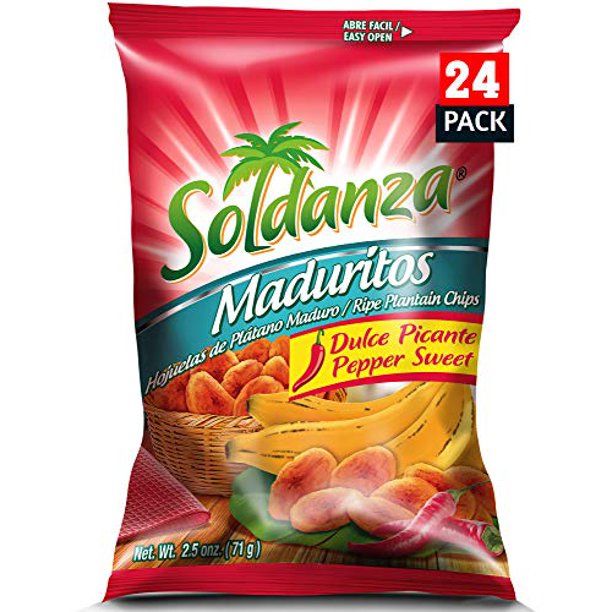 Photo 1 of (EXP 11/22/2021) soldanza Pepper Sweet Plantain Chips, 2.5 Ounce (Pack of 24)
